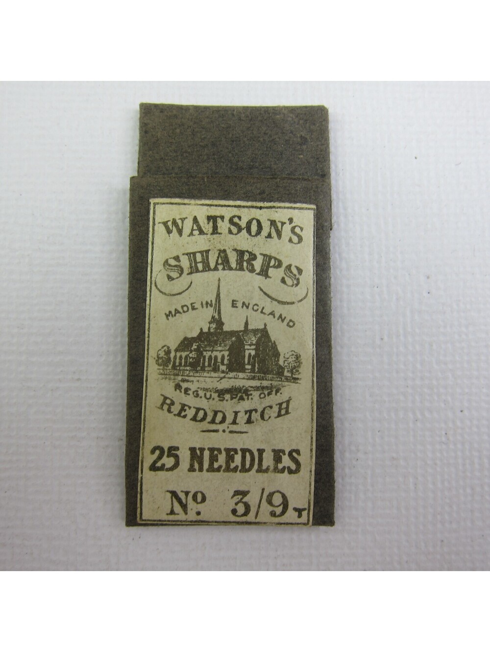 Antique Package Sewing Needles Watson's Sharps #3/9 Redditch England